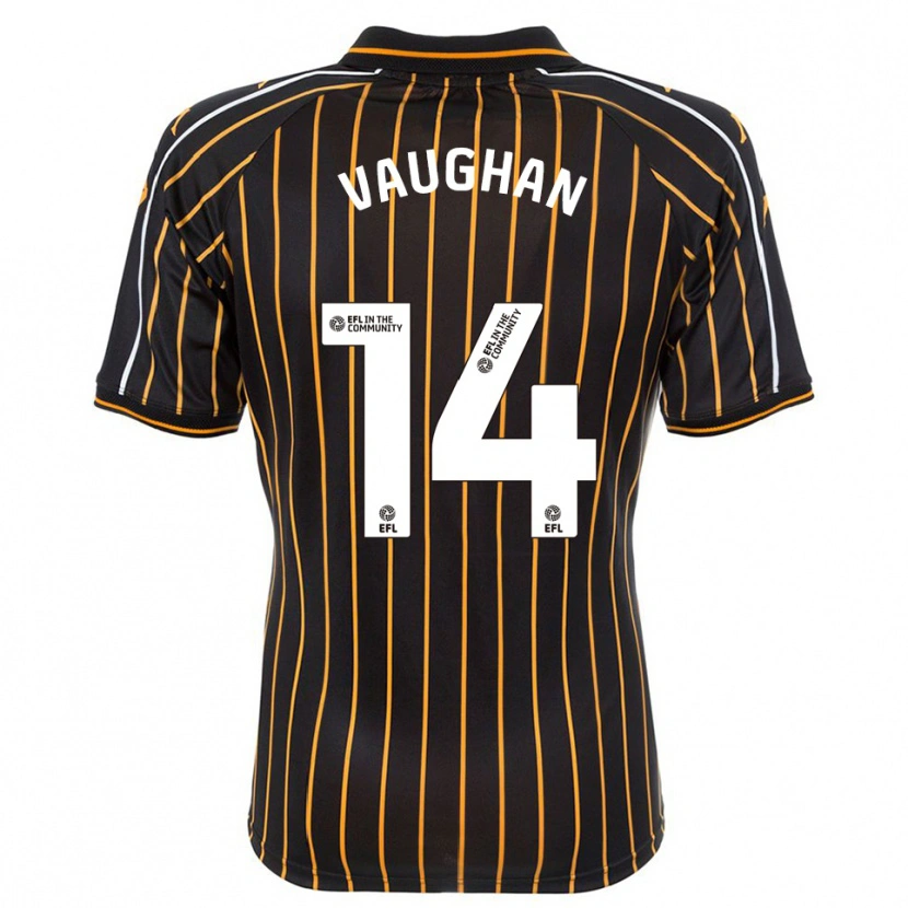 Danxen Uomo Maglia Harry Vaughan #14 Bianco Nero Kit Gara Away 2025/26 Maglietta