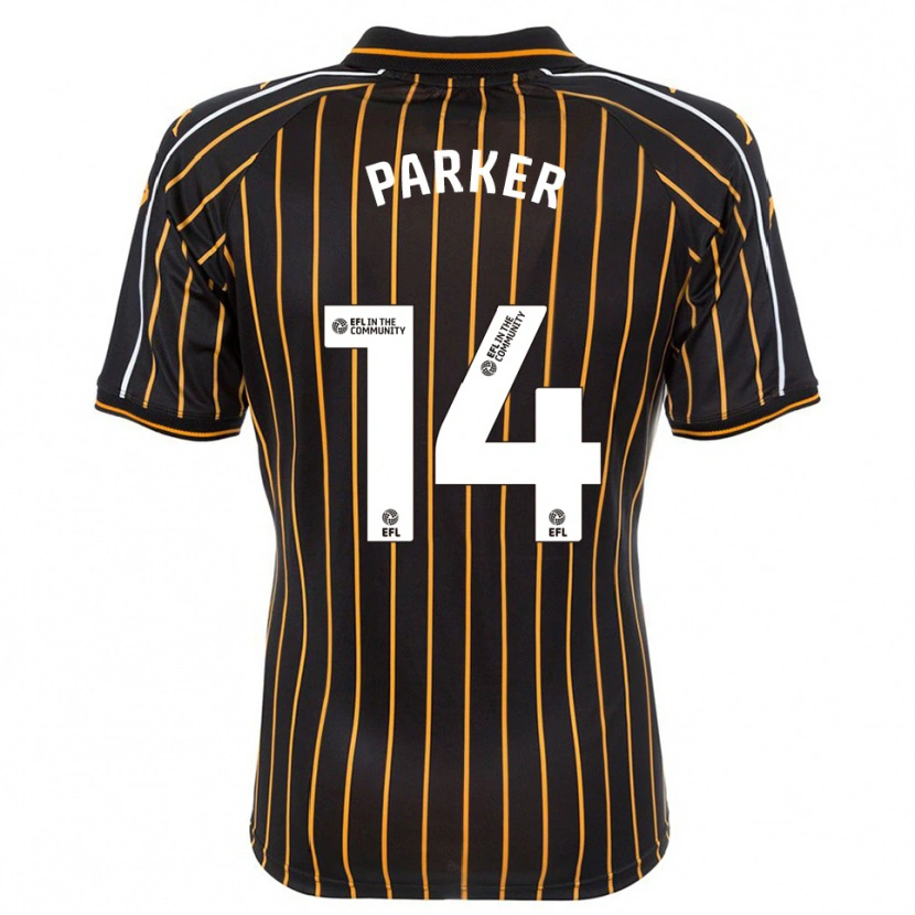 Danxen Uomo Maglia Hugh Parker #14 Bianco Nero Kit Gara Away 2025/26 Maglietta