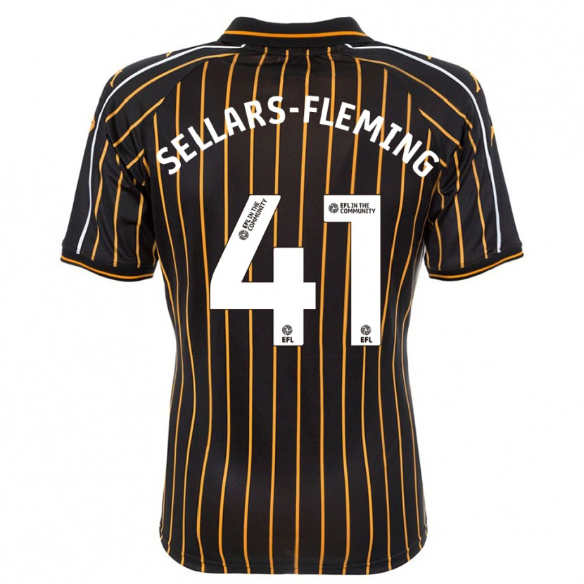 Danxen Uomo Maglia Tyrell Sellars-Fleming #41 Bianco Nero Kit Gara Away 2025/26 Maglietta
