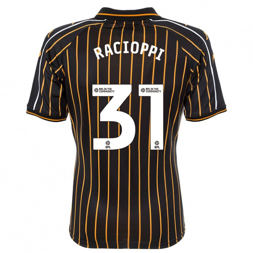 Danxen Uomo Maglia Anthony Racioppi #31 Bianco Nero Kit Gara Away 2025/26 Maglietta