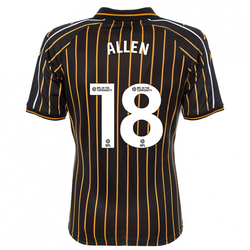 Danxen Uomo Maglia Aaliyah Allen #18 Bianco Nero Kit Gara Away 2025/26 Maglietta