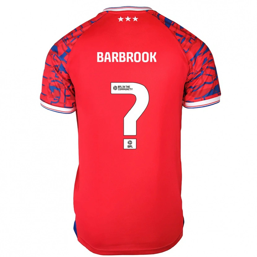 Danxen Uomo Maglia Harry Barbrook #0 Rosso Blu Kit Gara Away 2025/26 Maglietta