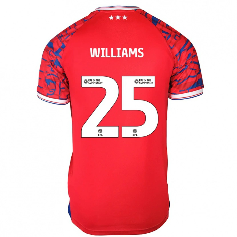 Danxen Uomo Maglia Erin Williams #25 Rosso Blu Kit Gara Away 2025/26 Maglietta
