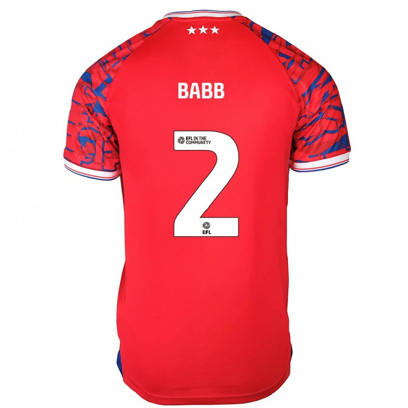 Danxen Uomo Maglia Daniel Babb #2 Rosso Blu Kit Gara Away 2025/26 Maglietta