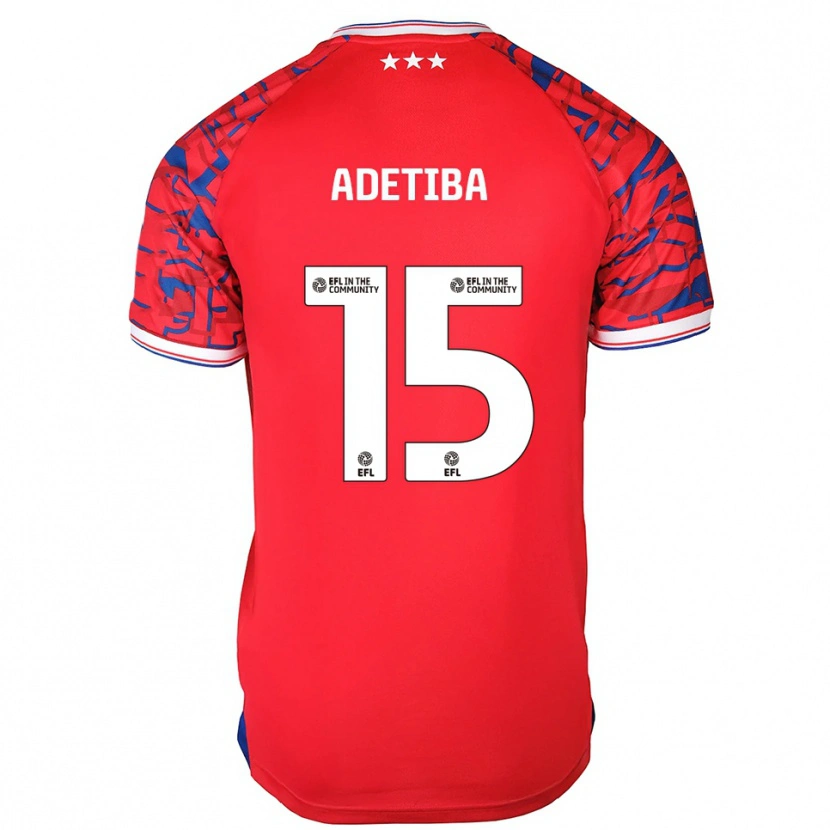 Danxen Uomo Maglia Jayden Adetiba #15 Rosso Blu Kit Gara Away 2025/26 Maglietta