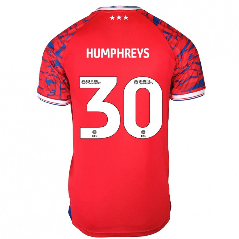 Danxen Uomo Maglia Cameron Humphreys #30 Rosso Blu Kit Gara Away 2025/26 Maglietta