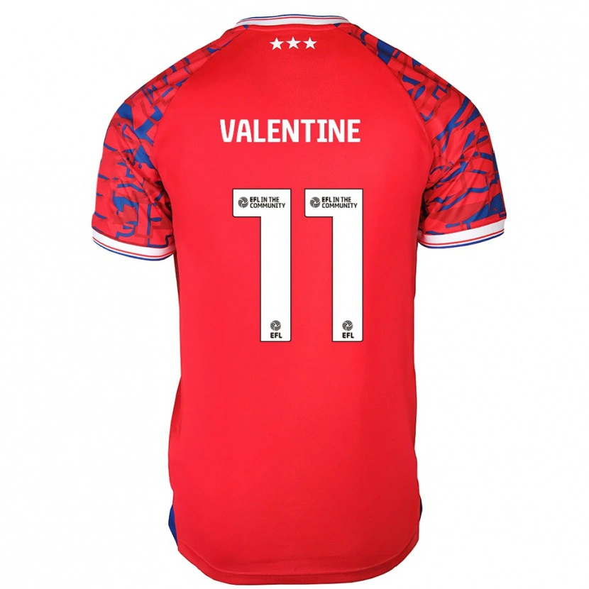 Danxen Uomo Maglia Nico Valentine #11 Rosso Blu Kit Gara Away 2025/26 Maglietta