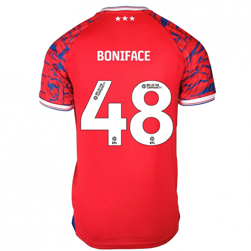 Danxen Uomo Maglia Somto Boniface #48 Rosso Blu Kit Gara Away 2025/26 Maglietta