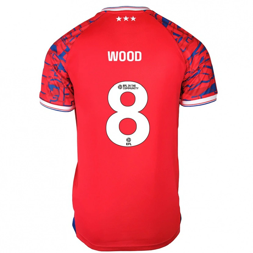 Danxen Uomo Maglia Charlie Wood #8 Rosso Blu Kit Gara Away 2025/26 Maglietta