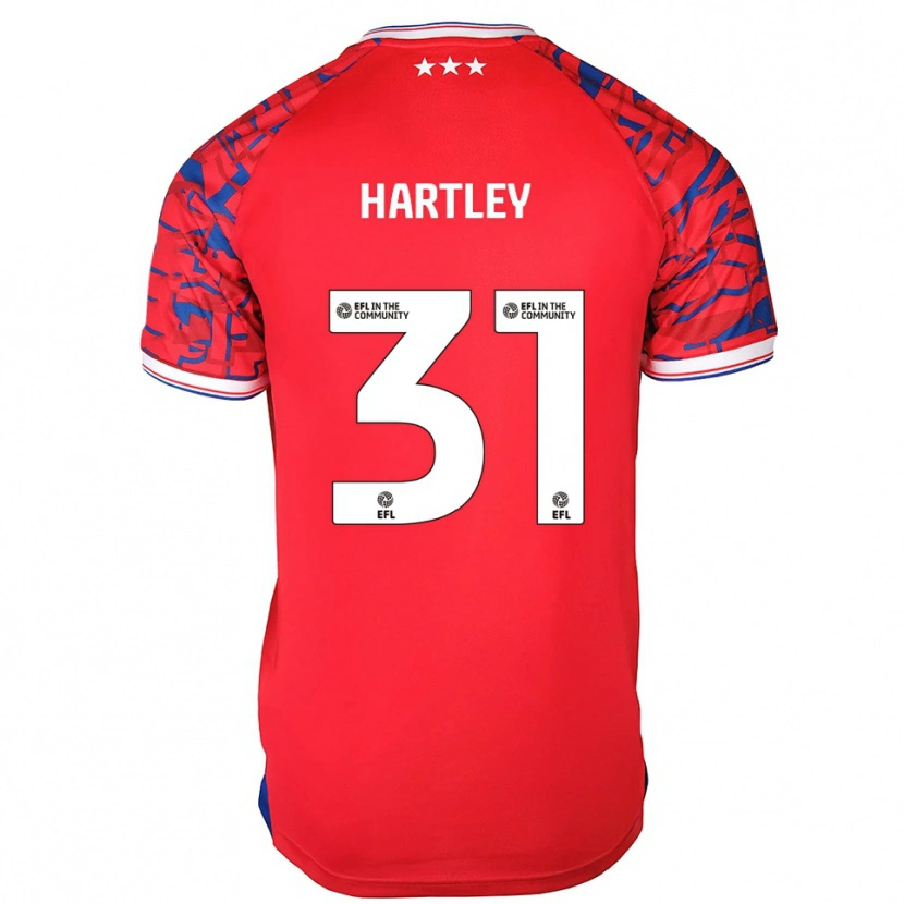 Danxen Uomo Maglia Laura Hartley #31 Rosso Blu Kit Gara Away 2025/26 Maglietta