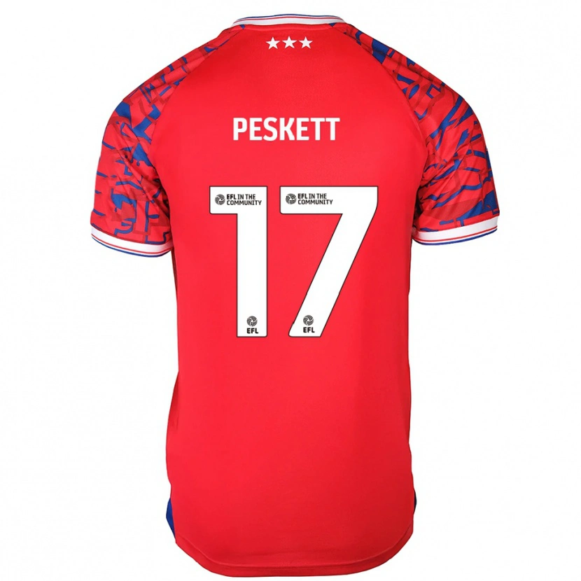 Danxen Uomo Maglia Sophie Peskett #17 Rosso Blu Kit Gara Away 2025/26 Maglietta