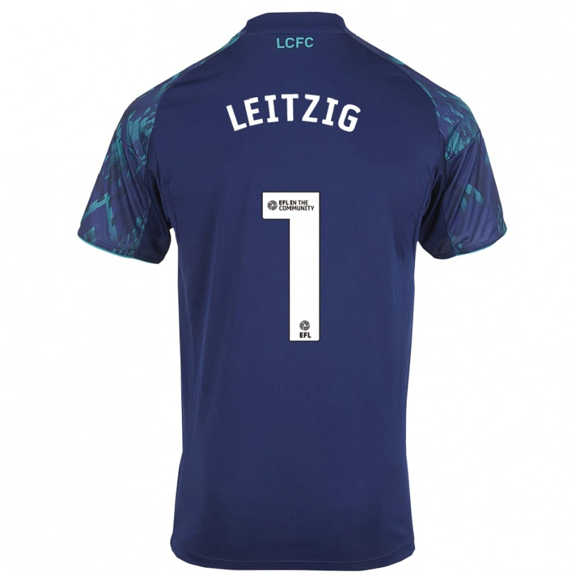 Danxen Uomo Maglia Janina Leitzig #1 Blu Marino Verde Bianco Kit Gara Away 2025/26 Maglietta
