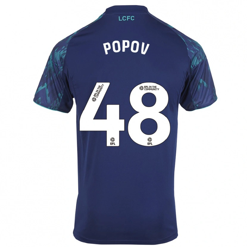 Danxen Uomo Maglia Chris Popov #48 Blu Marino Verde Bianco Kit Gara Away 2025/26 Maglietta