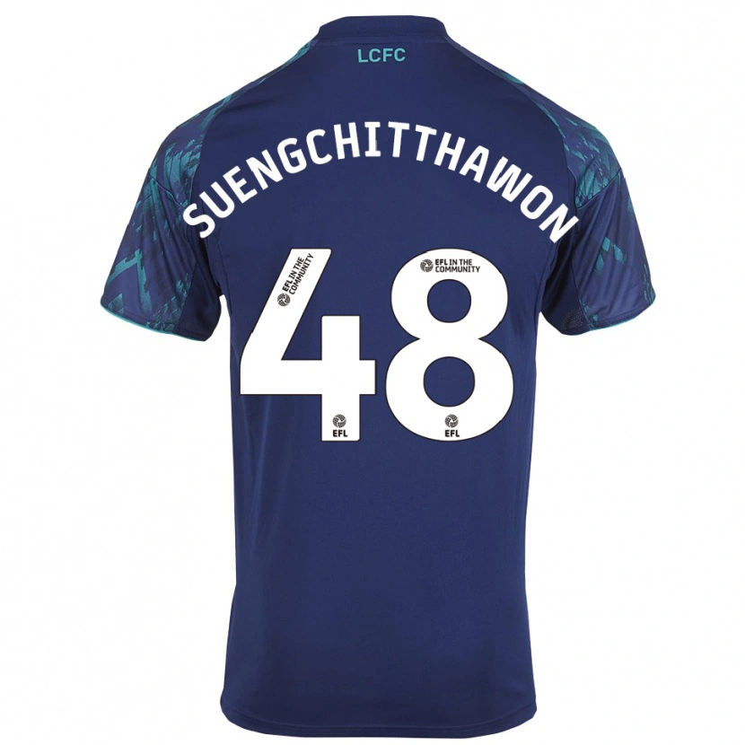 Danxen Uomo Maglia Thanawat Suengchitthawon #48 Blu Marino Verde Bianco Kit Gara Away 2025/26 Maglietta