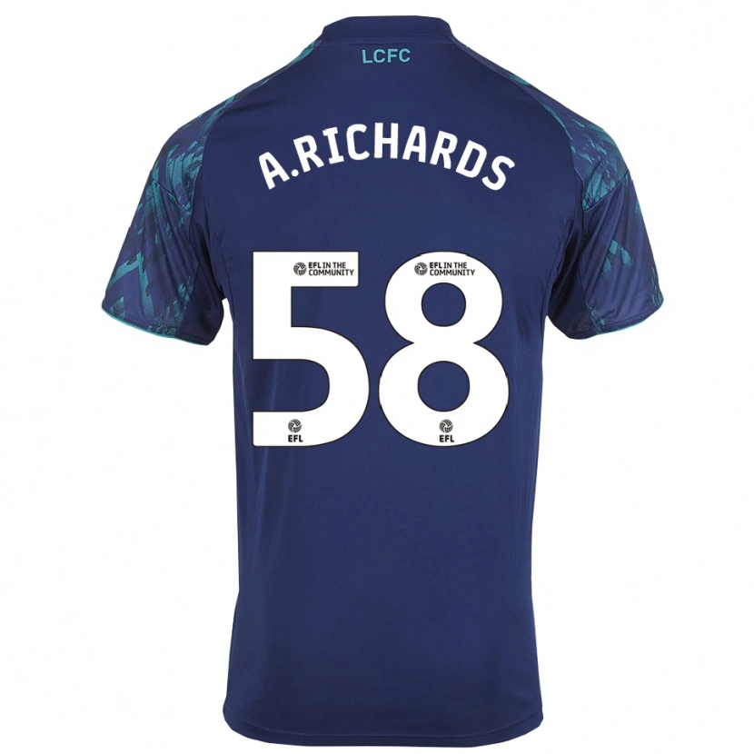 Danxen Uomo Maglia Amani Richards #58 Blu Marino Verde Bianco Kit Gara Away 2025/26 Maglietta