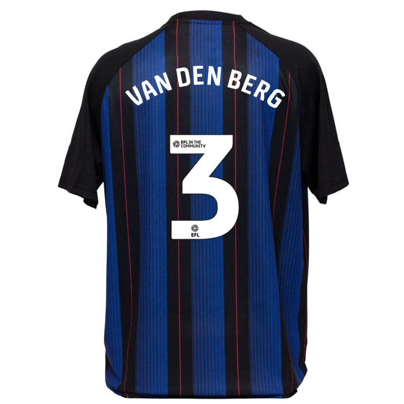 Danxen Uomo Maglia Rav Van Den Berg #3 Blu Nero Kit Gara Away 2025/26 Maglietta