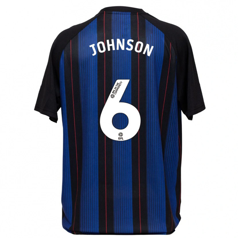 Danxen Uomo Maglia Brayden Johnson #6 Blu Nero Kit Gara Away 2025/26 Maglietta