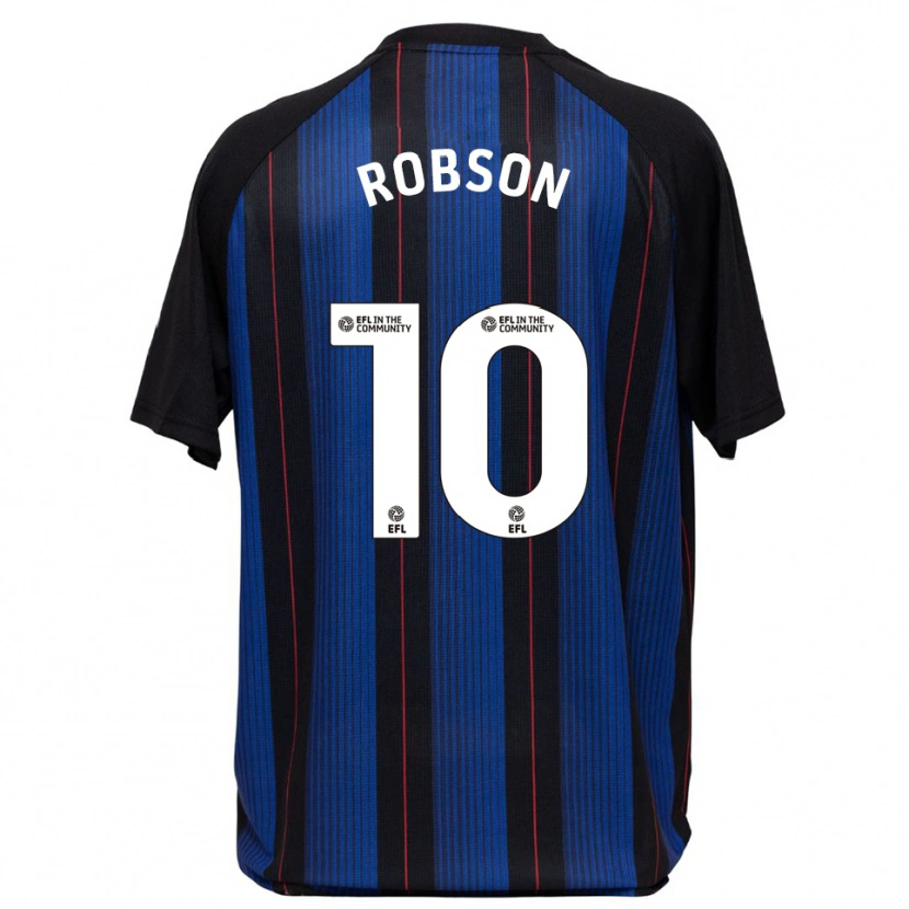Danxen Uomo Maglia Lauren Robson #10 Blu Nero Kit Gara Away 2025/26 Maglietta