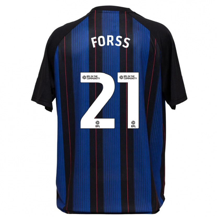 Danxen Uomo Maglia Marcus Forss #21 Blu Nero Kit Gara Away 2025/26 Maglietta