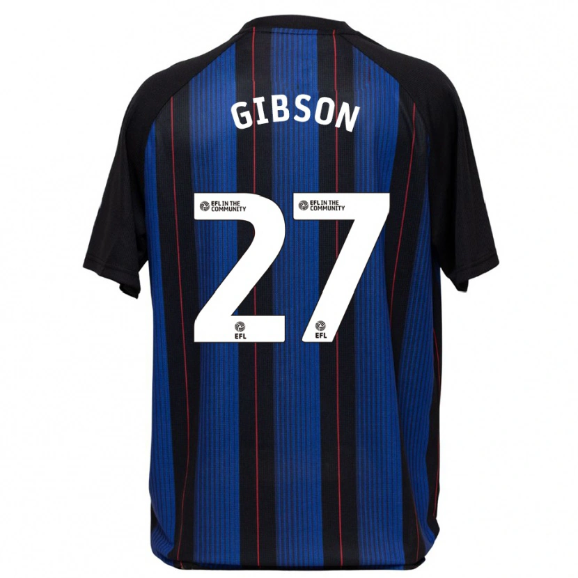 Danxen Uomo Maglia Georgia Gibson #27 Blu Nero Kit Gara Away 2025/26 Maglietta