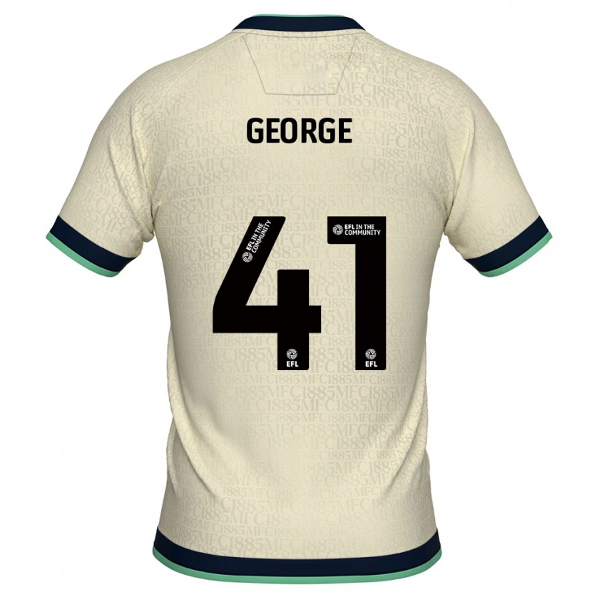 Danxen Uomo Maglia George Evans #41 Champagne Blu Marino Kit Gara Away 2025/26 Maglietta