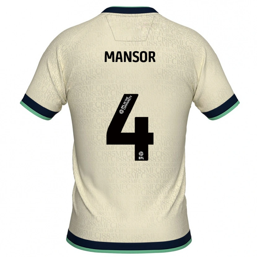 Danxen Uomo Maglia Elias Mansor #4 Champagne Blu Marino Kit Gara Away 2025/26 Maglietta