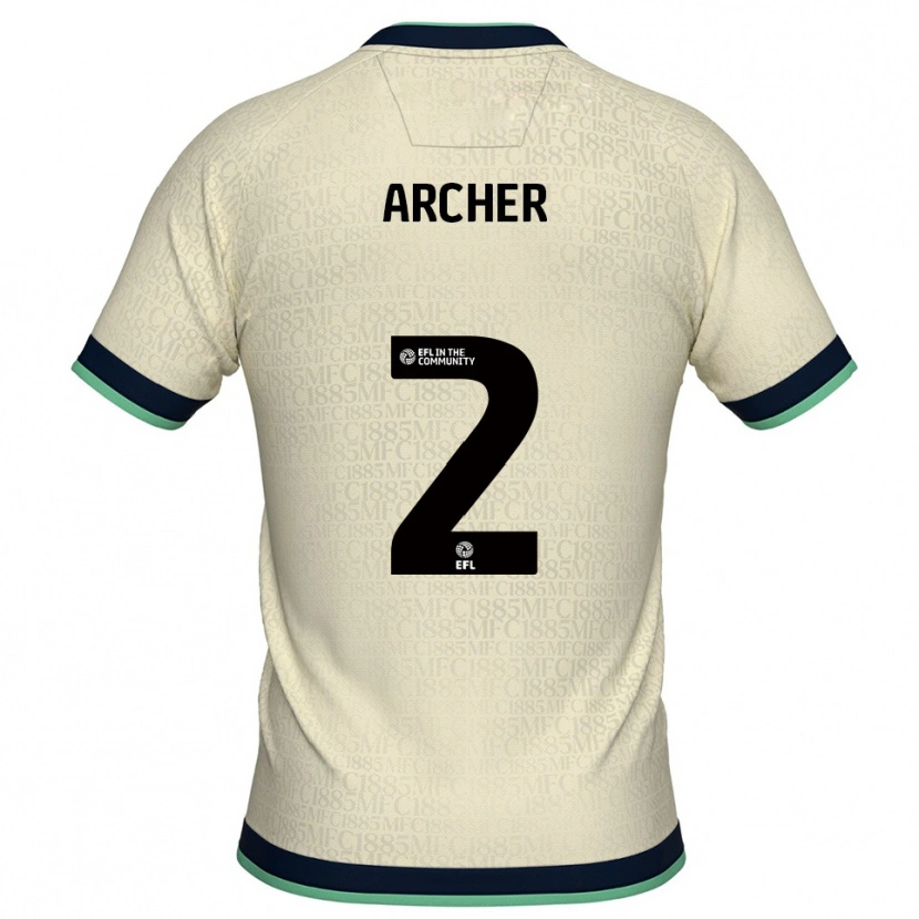 Danxen Uomo Maglia Da'rell Archer #2 Champagne Blu Marino Kit Gara Away 2025/26 Maglietta