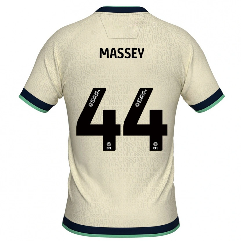 Danxen Uomo Maglia Alfie Massey #44 Champagne Blu Marino Kit Gara Away 2025/26 Maglietta