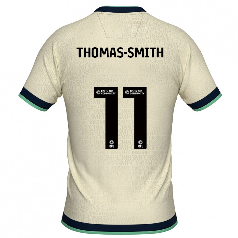 Danxen Uomo Maglia Jaydon Thomas-Smith #11 Champagne Blu Marino Kit Gara Away 2025/26 Maglietta