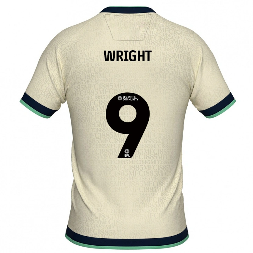 Danxen Uomo Maglia William Wright #9 Champagne Blu Marino Kit Gara Away 2025/26 Maglietta