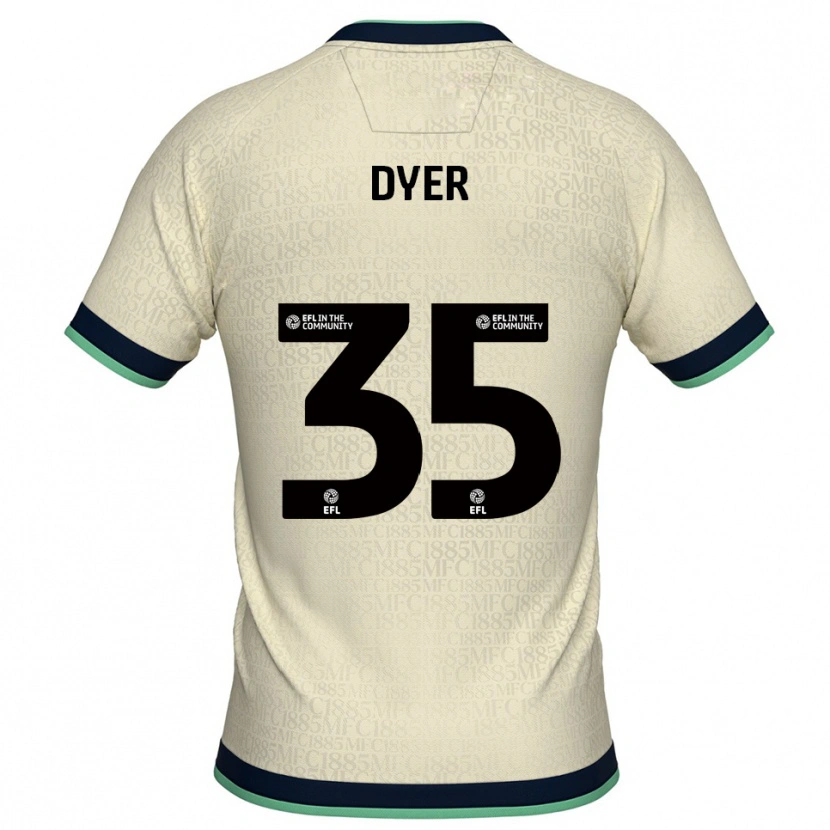 Danxen Uomo Maglia Jet Dyer #35 Champagne Blu Marino Kit Gara Away 2025/26 Maglietta