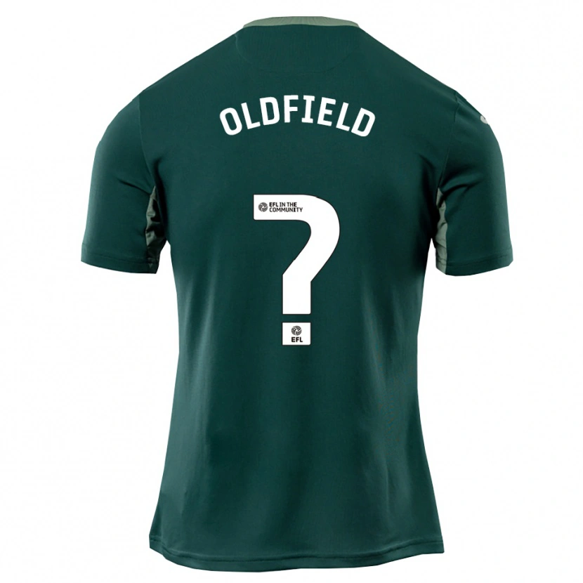 Danxen Uomo Maglia Oliver Oldfield #0 Verde Bianco Viola Kit Gara Away 2025/26 Maglietta