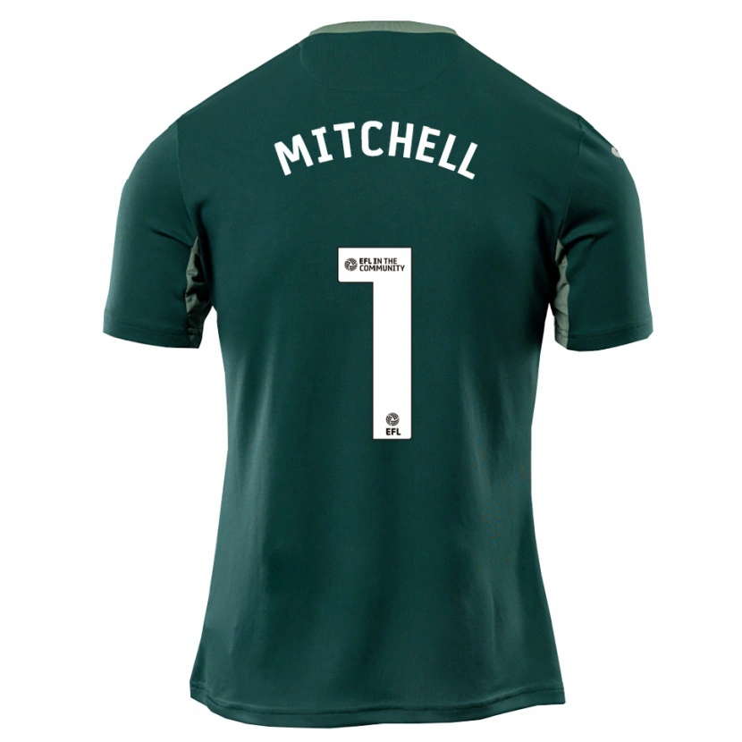Danxen Uomo Maglia Rylee Mitchell #1 Verde Bianco Viola Kit Gara Away 2025/26 Maglietta