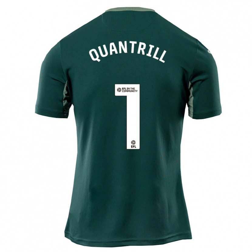 Danxen Uomo Maglia Sarah Quantrill #1 Verde Bianco Viola Kit Gara Away 2025/26 Maglietta