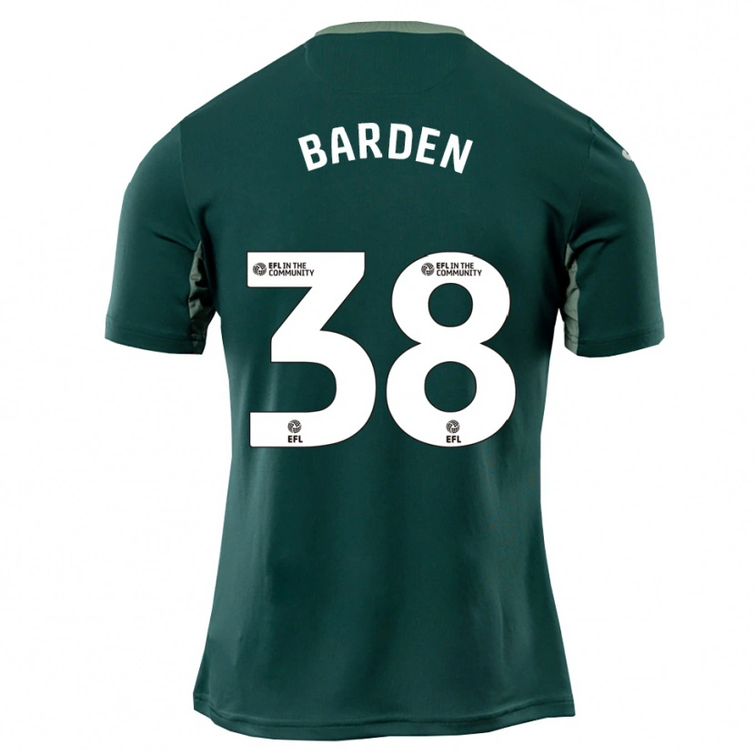 Danxen Uomo Maglia Daniel Barden #38 Verde Bianco Viola Kit Gara Away 2025/26 Maglietta