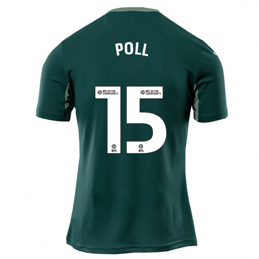 Danxen Uomo Maglia Lucas Poll #15 Verde Bianco Viola Kit Gara Away 2025/26 Maglietta