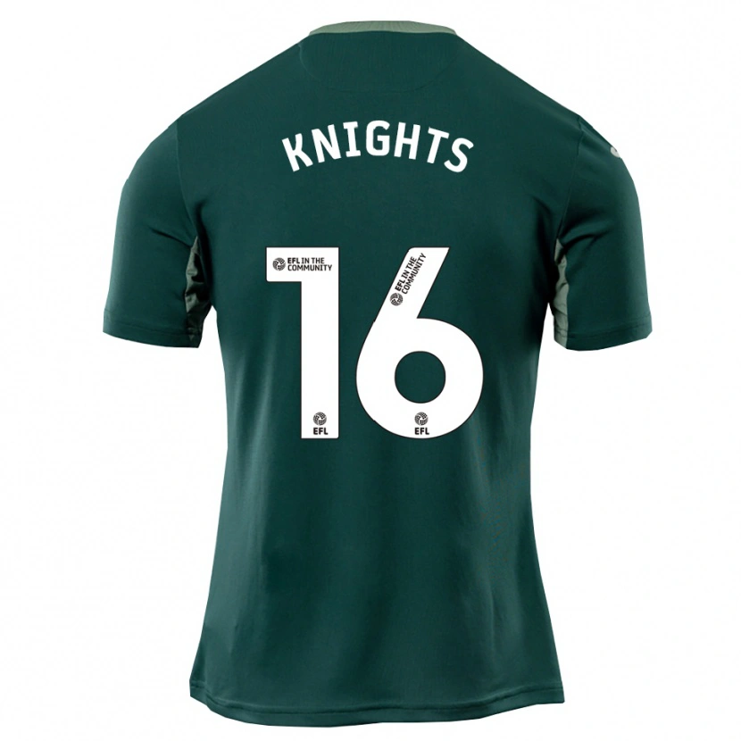 Danxen Uomo Maglia Katie Knights #16 Verde Bianco Viola Kit Gara Away 2025/26 Maglietta