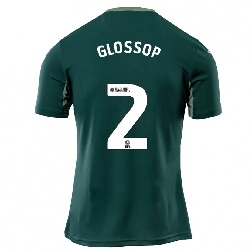 Danxen Uomo Maglia Jake Glossop #2 Verde Bianco Viola Kit Gara Away 2025/26 Maglietta