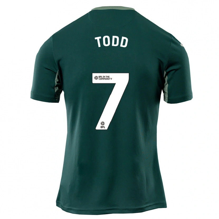 Danxen Uomo Maglia Megan Todd #7 Verde Bianco Viola Kit Gara Away 2025/26 Maglietta