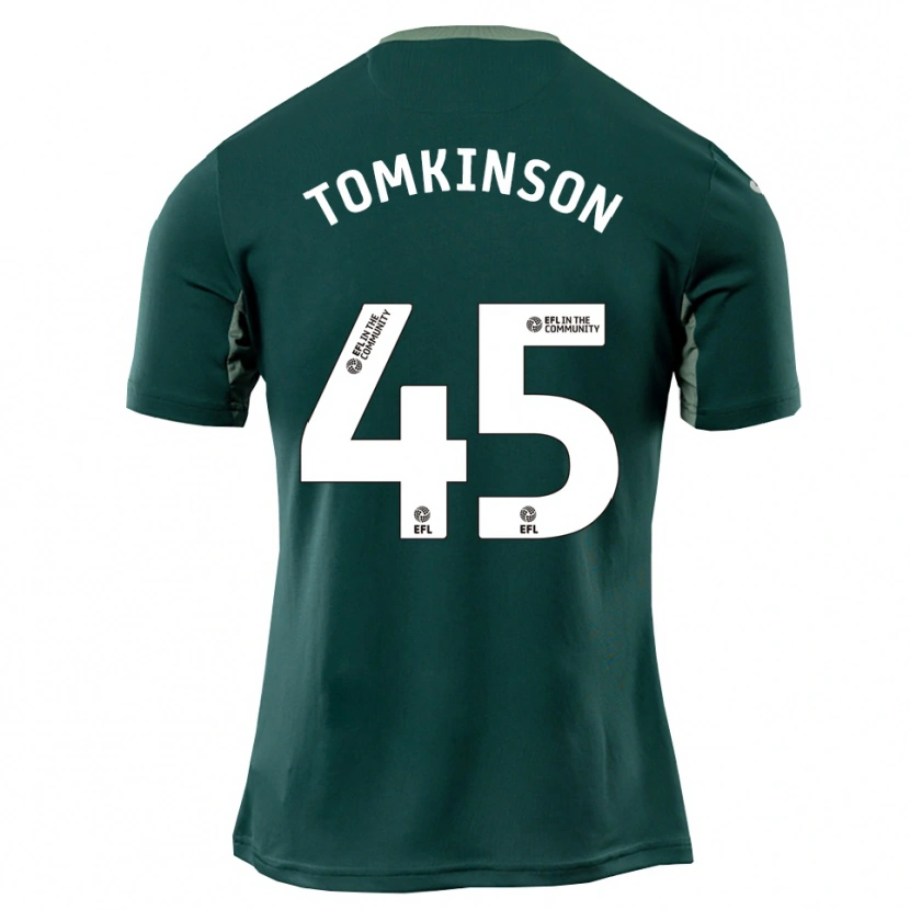 Danxen Uomo Maglia Jonathan Tomkinson #45 Verde Bianco Viola Kit Gara Away 2025/26 Maglietta