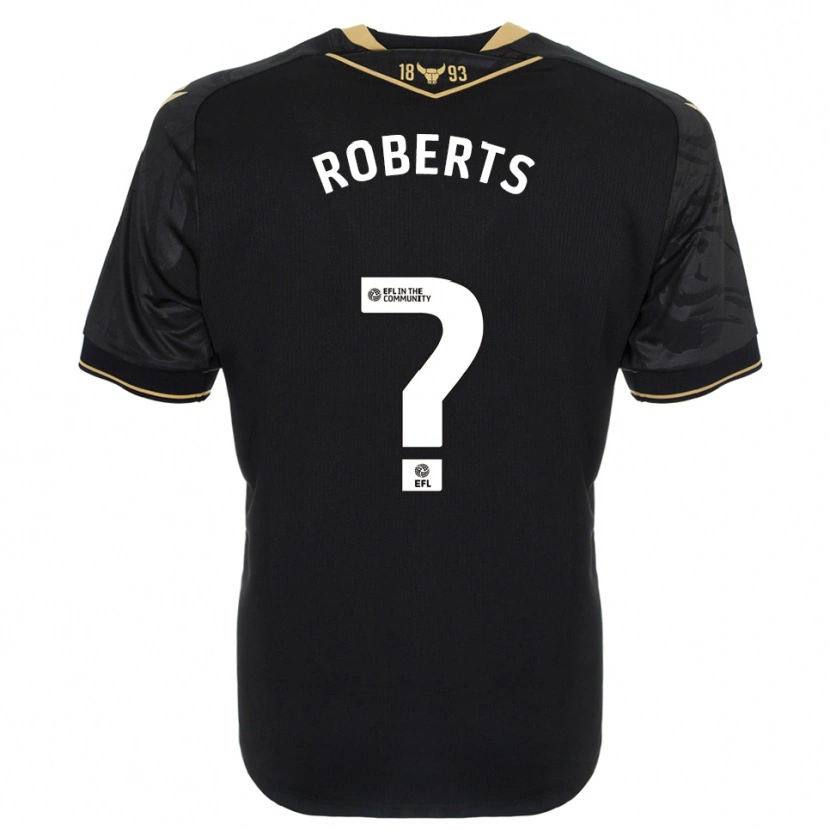Danxen Uomo Maglia Amber Roberts #0 Nero Oro Kit Gara Away 2025/26 Maglietta