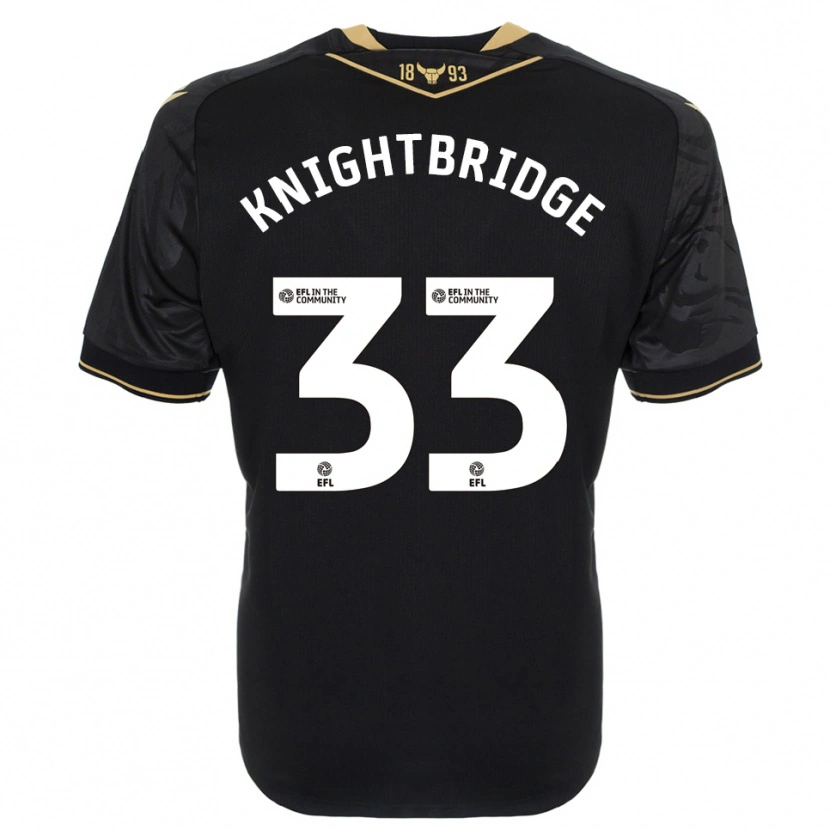 Danxen Uomo Maglia Jacob Knightbridge #33 Nero Oro Kit Gara Away 2025/26 Maglietta