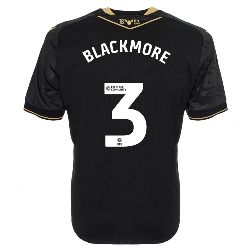 Danxen Uomo Maglia Jameson Blackmore #3 Nero Oro Kit Gara Away 2025/26 Maglietta