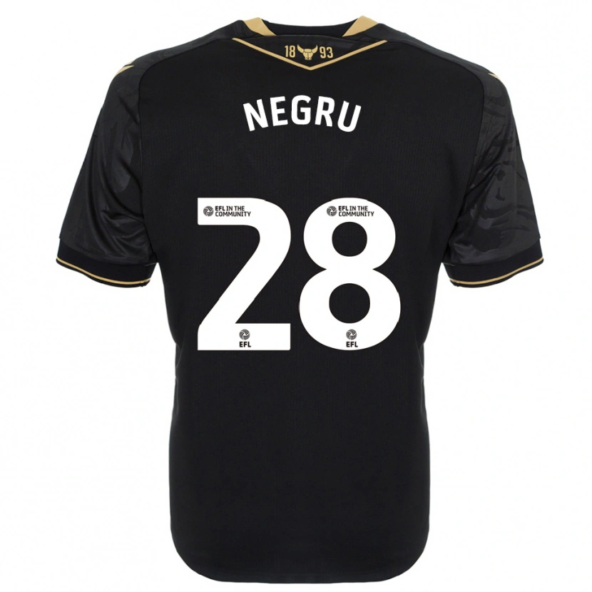 Danxen Uomo Maglia Stephan Negru #28 Nero Oro Kit Gara Away 2025/26 Maglietta