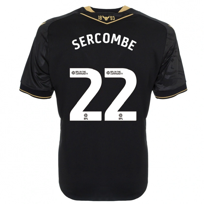 Danxen Uomo Maglia Paris Sercombe #22 Nero Oro Kit Gara Away 2025/26 Maglietta