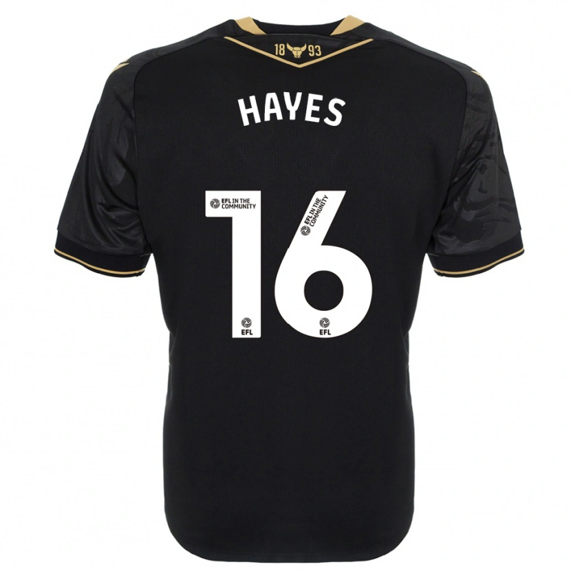 Danxen Uomo Maglia Georgia Hayes #16 Nero Oro Kit Gara Away 2025/26 Maglietta