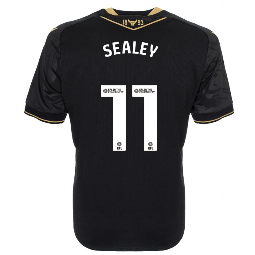 Danxen Uomo Maglia Ruby Sealey #11 Nero Oro Kit Gara Away 2025/26 Maglietta
