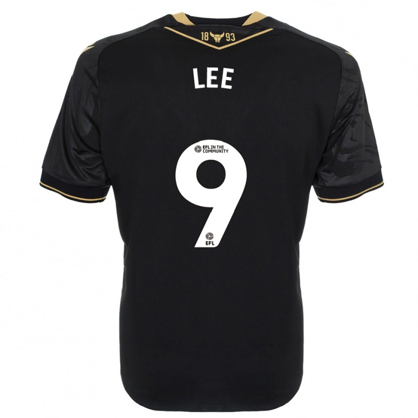 Danxen Uomo Maglia Jack Lee #9 Nero Oro Kit Gara Away 2025/26 Maglietta