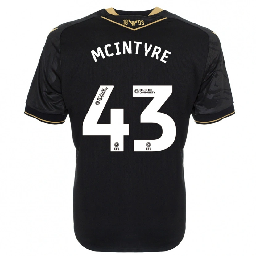 Danxen Uomo Maglia Richard Mcintyre #43 Nero Oro Kit Gara Away 2025/26 Maglietta