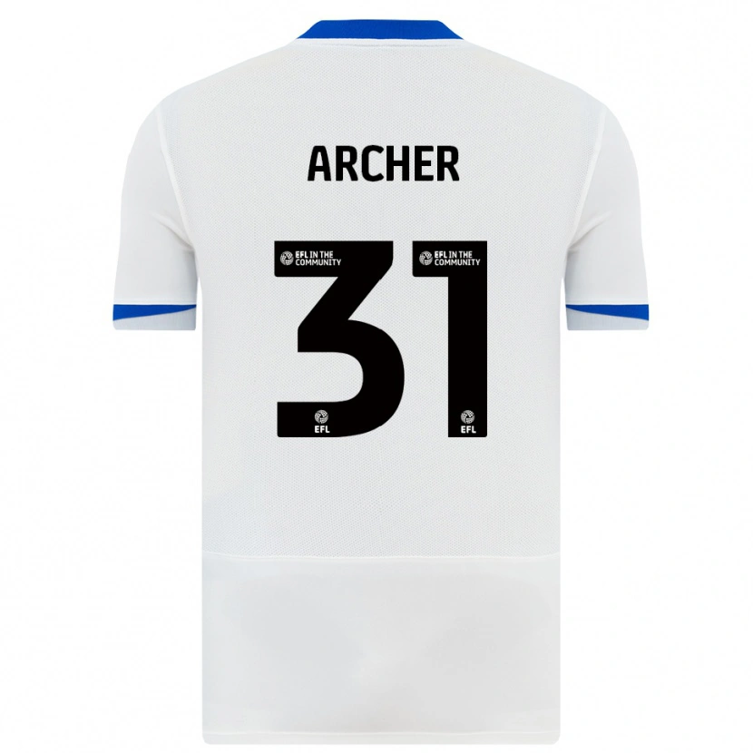 Danxen Uomo Maglia Jordan Archer #31 Bianco Nero Kit Gara Away 2025/26 Maglietta